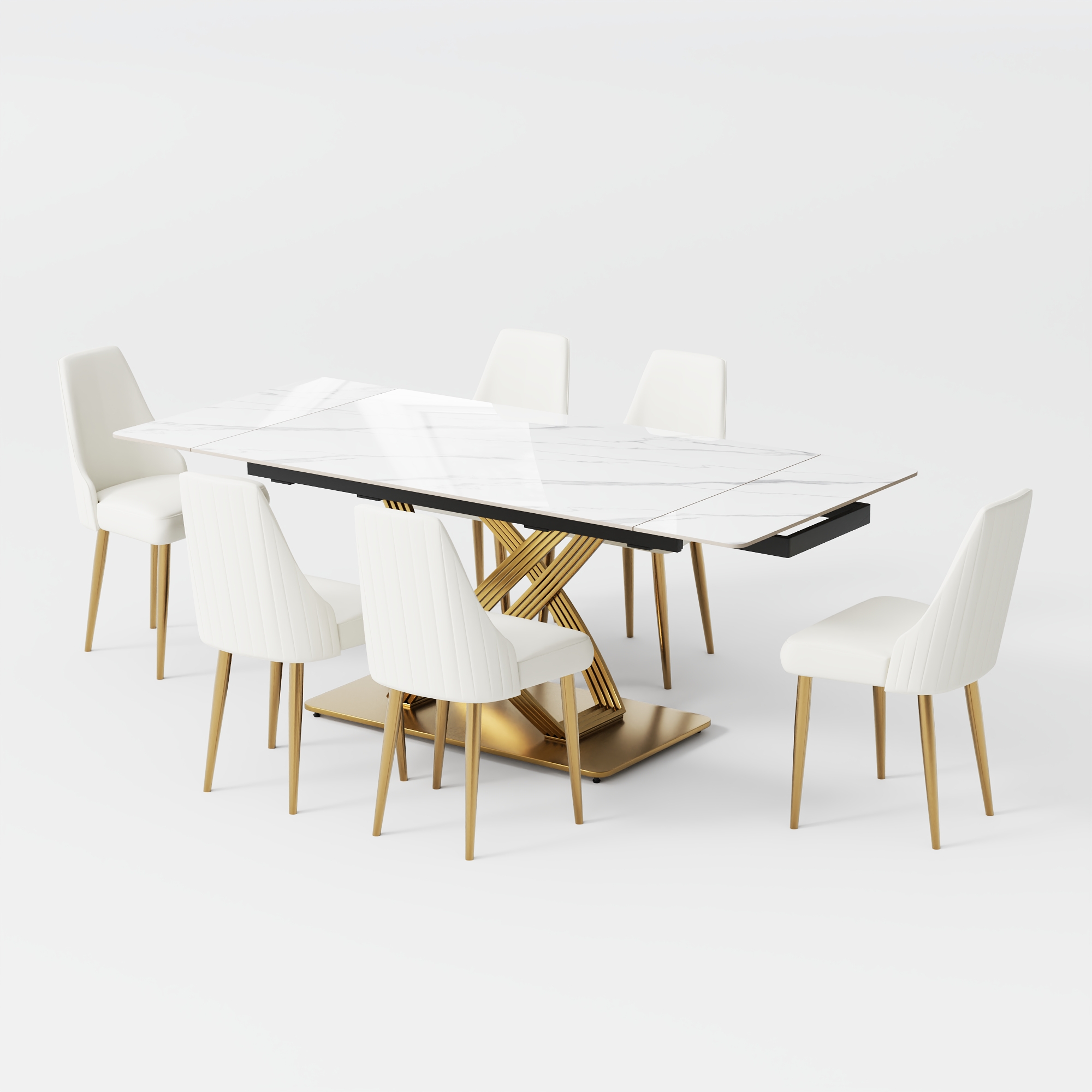 Modern Luxury Extendable Dining Table Set for 4-6 | Povison