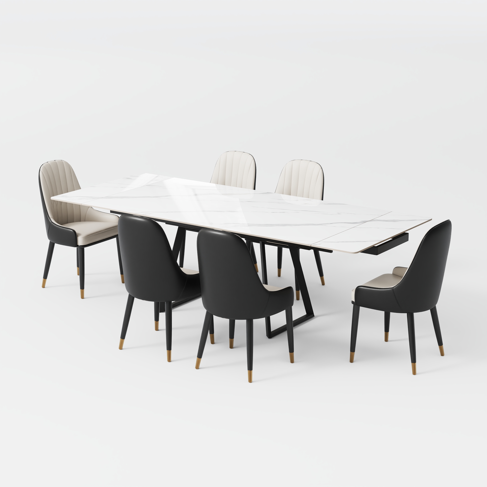 Modern Extendable Dining Table Set for 6-8 | Povison