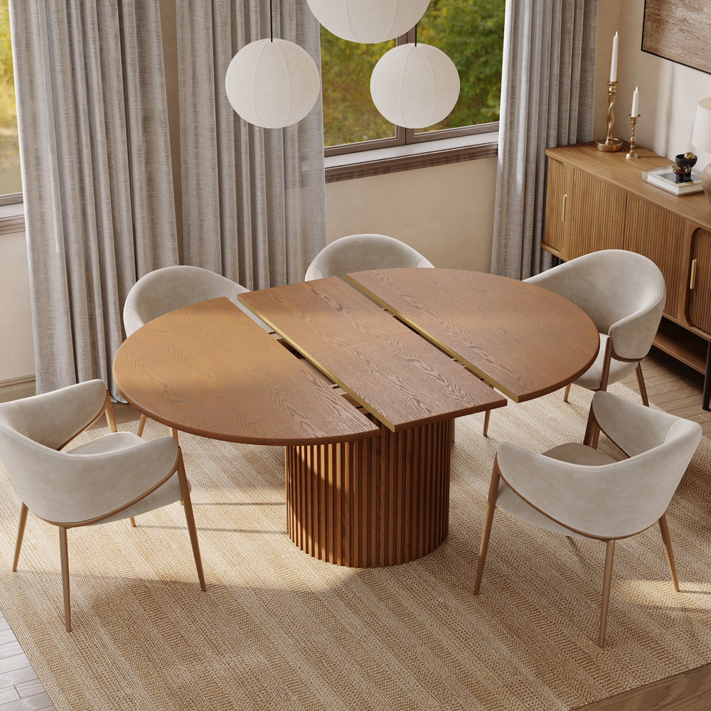 47"-63" Mid-Century Modern Extendable Dining Table Set For 4 (47" To 63")