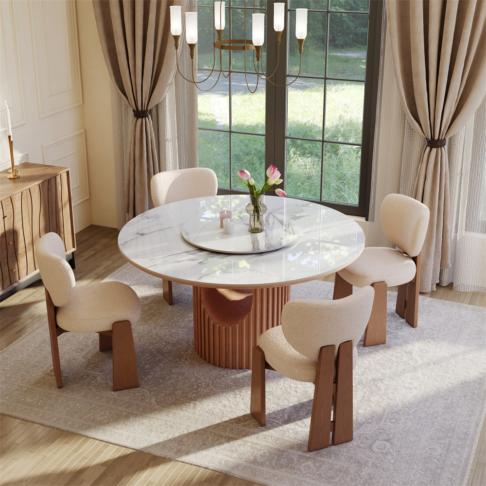 5-Piece Mid-Century Modern Breakfast Nook Table Set