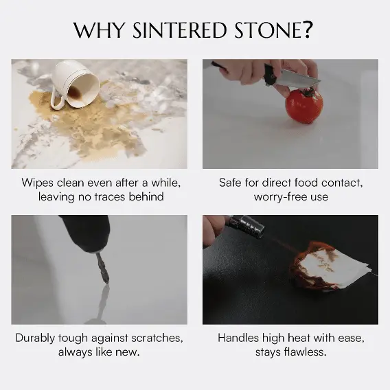 Carbon Steel White Glossy Sintered Stone Extendable Dining Tables