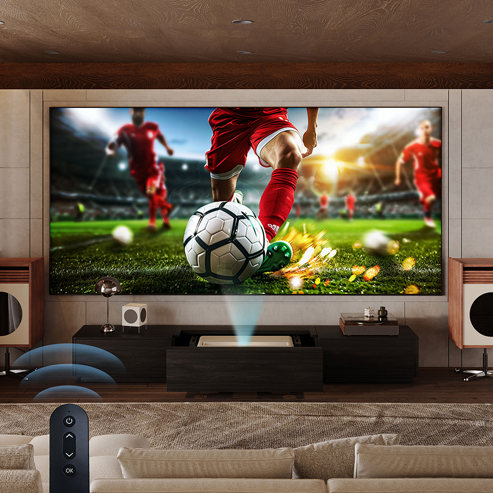 102.36" Modern Electric TV Stand with Ultra-short Throw Projector Cabinet, Premi...