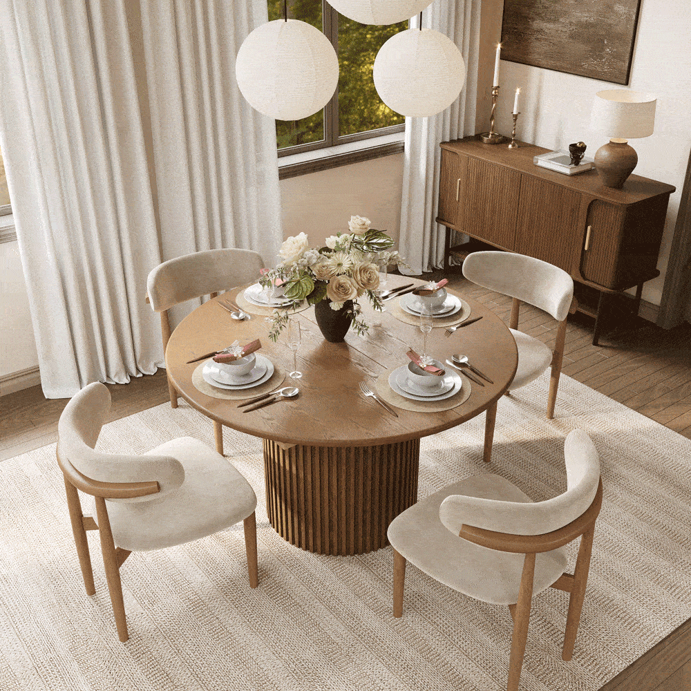 Walnut Walnut Color Engineered Wood Extendable Dining Tables