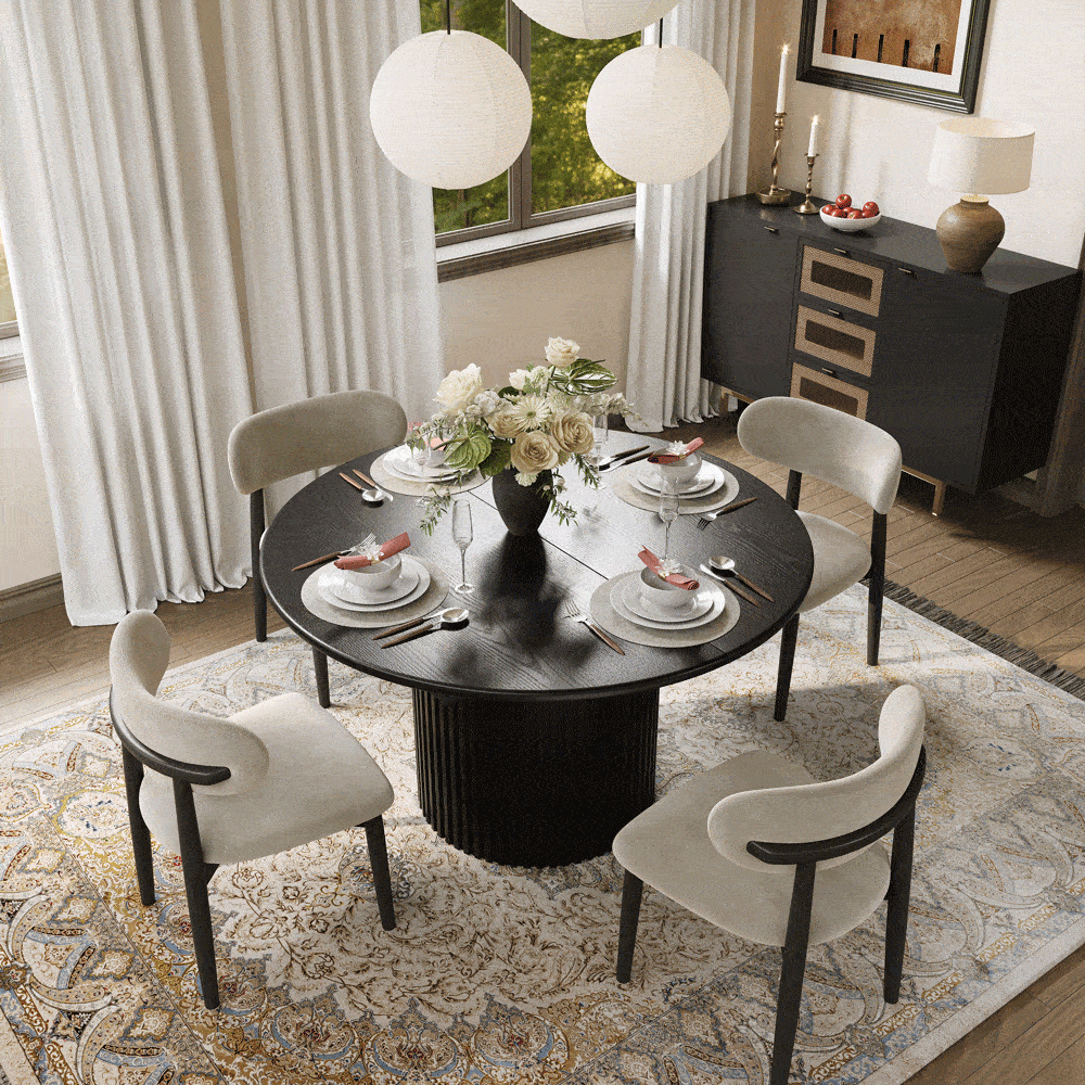Living Spaces Black Engineered Wood Extendable Dining Tables