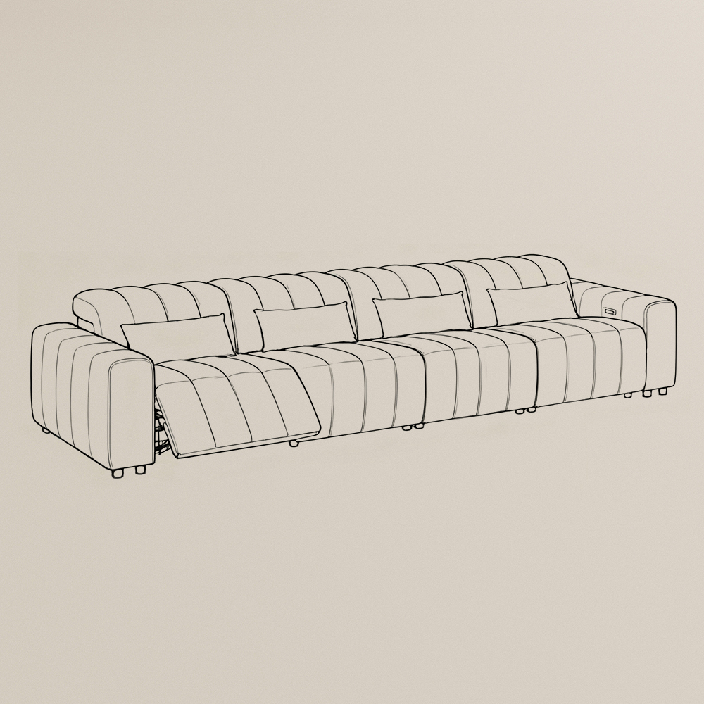 Modular Power Reclining Sofa Expansion Accessories-Nocturne Beige