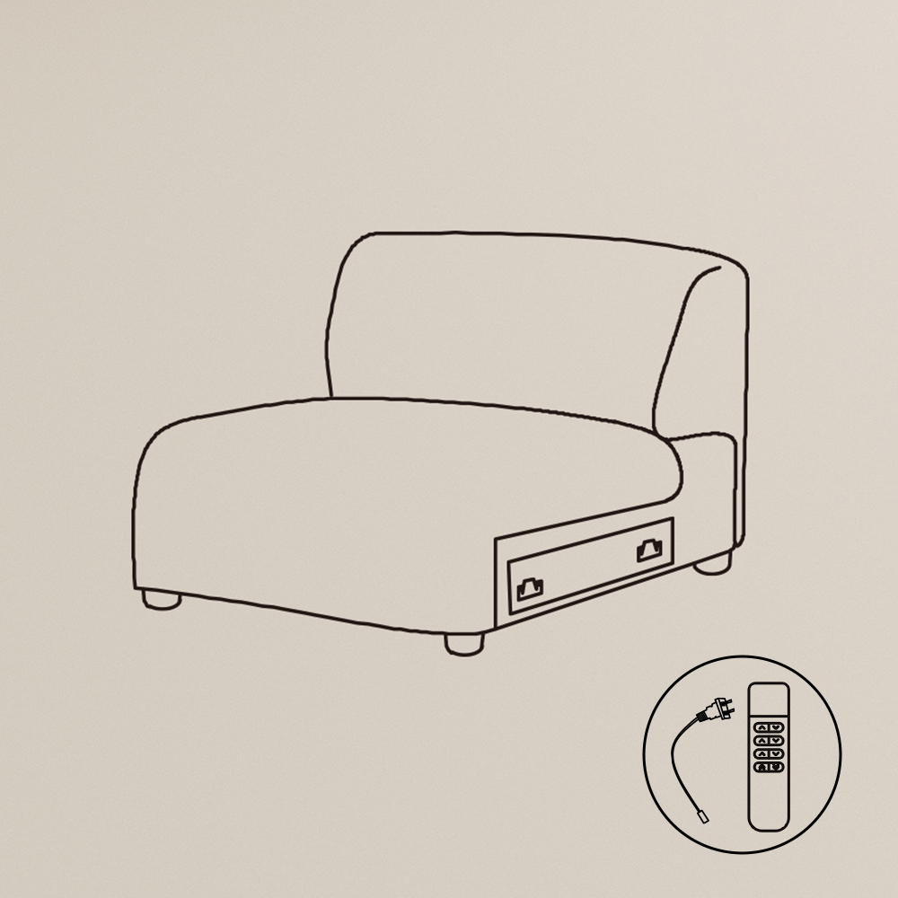 Modular Power Sofa Bed Expansion Accessories-Light Gray Aurora