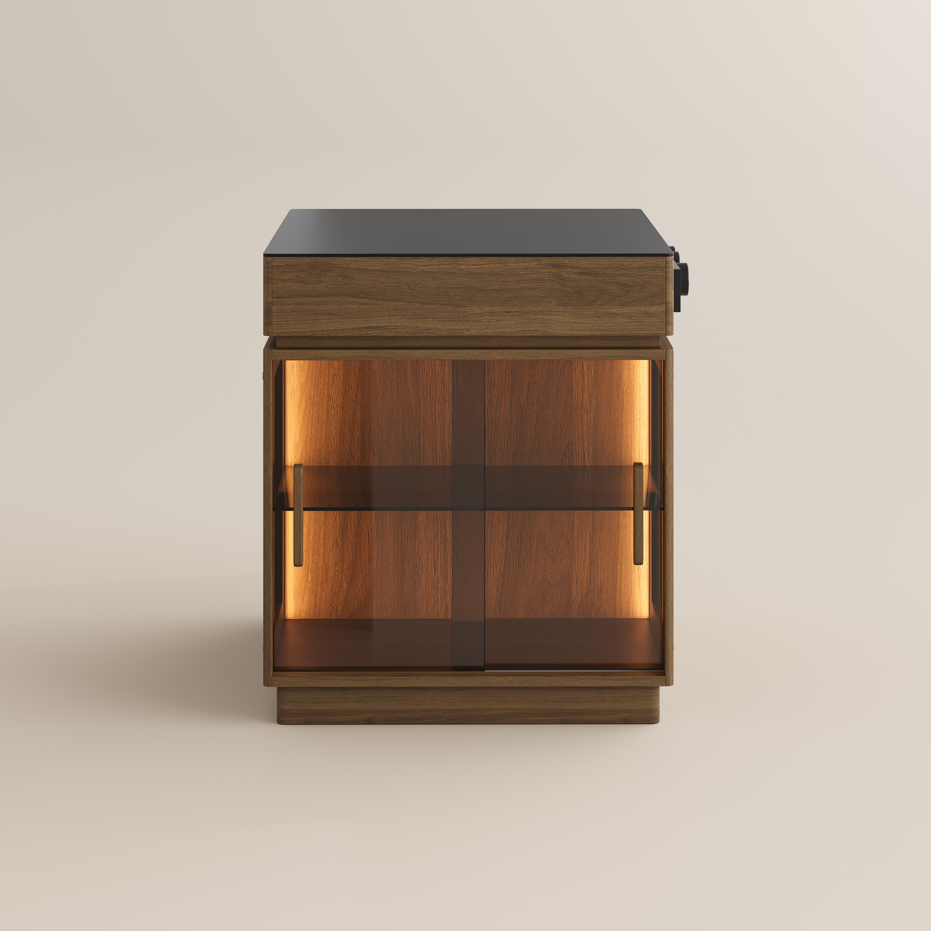 31.5'' Kitchen Island with Sintered Stone Top & Adjustable LED Lights, Wood Grain Kitchen Island & Bar Table, Kitchen Island with Storage on Both Sides, Portable Kitchen Island with Storage, Walnut Antique Kitchen Island
