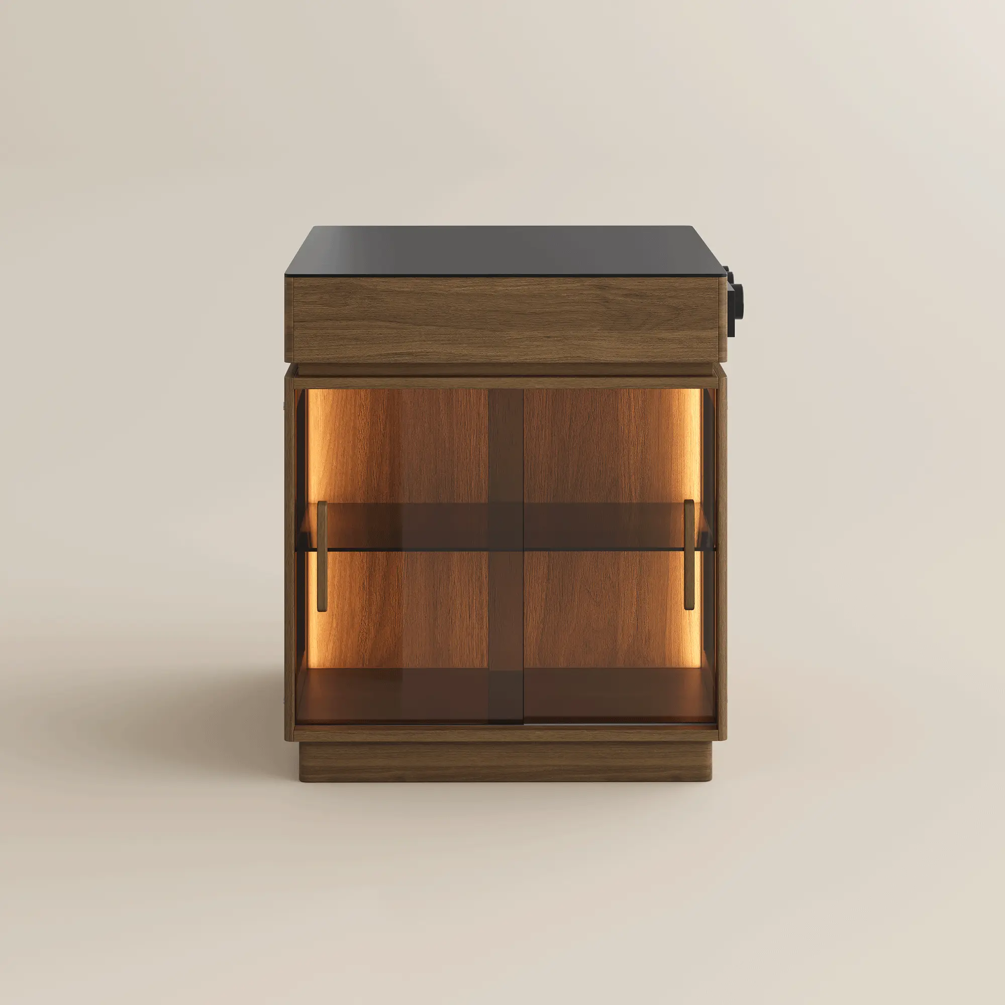 Fully Assembled Walnut & Black Kitchen Island