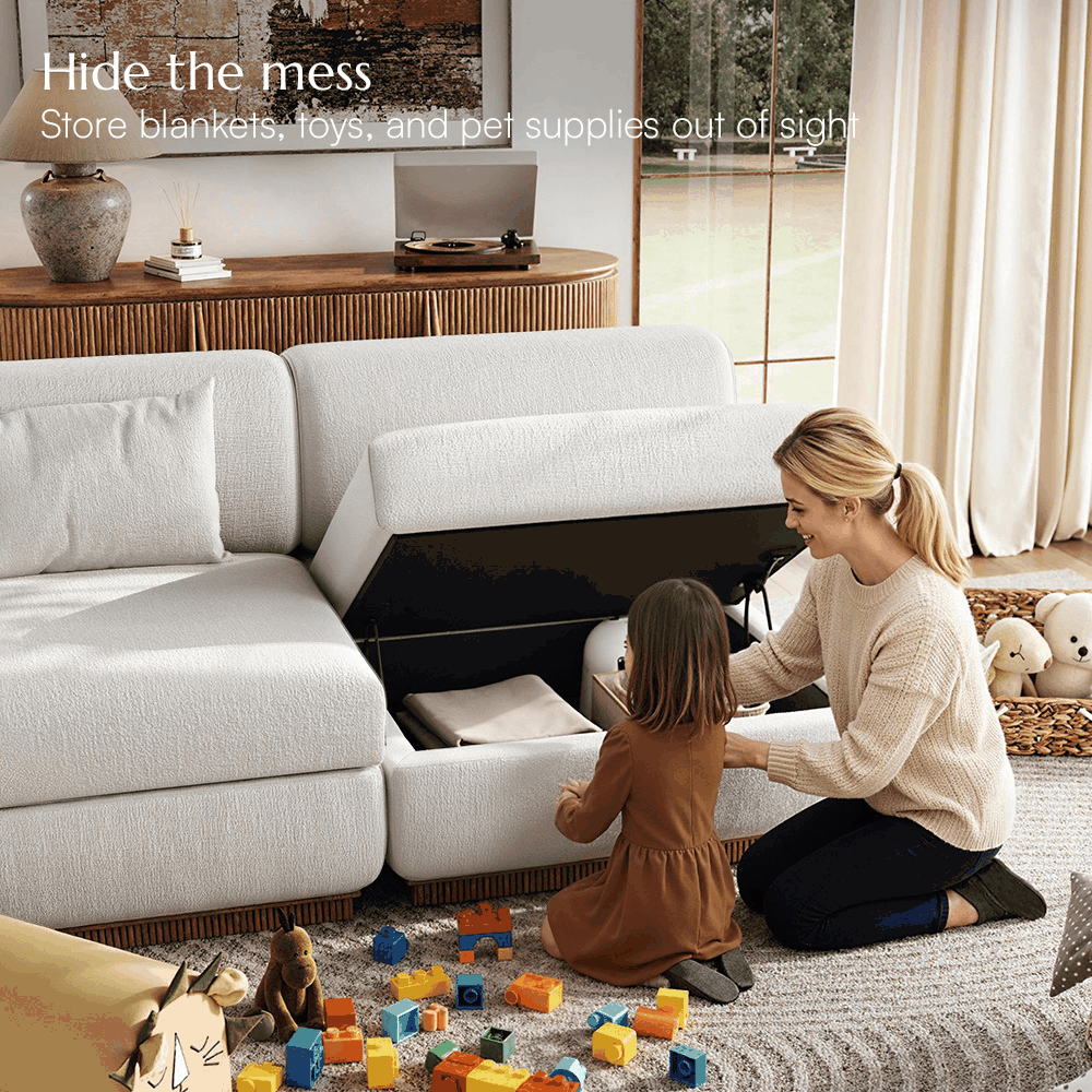 Single Seat Green Chenille Modular Sofas