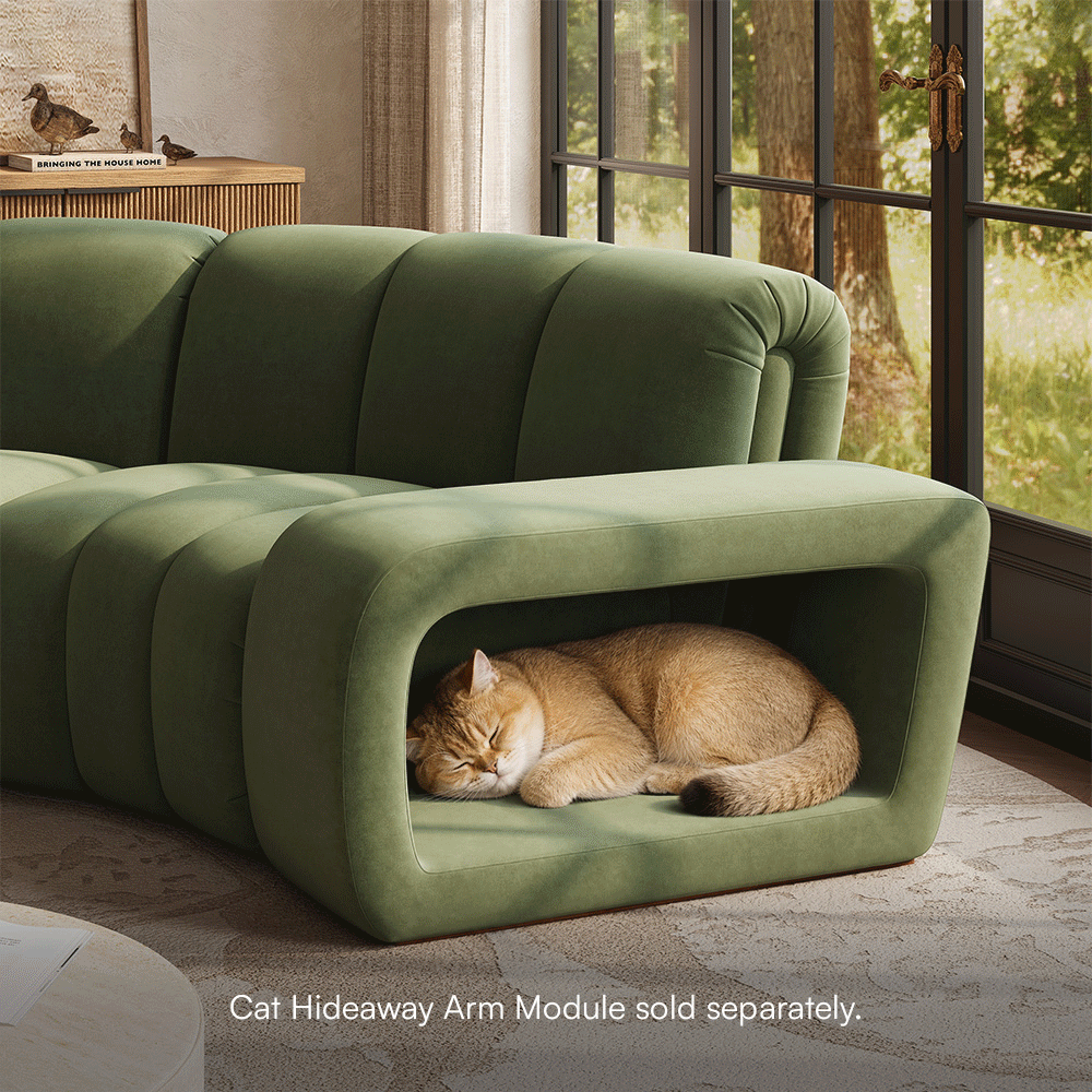 Living Room Green Pet-Friendly Fabric Modular Sofas