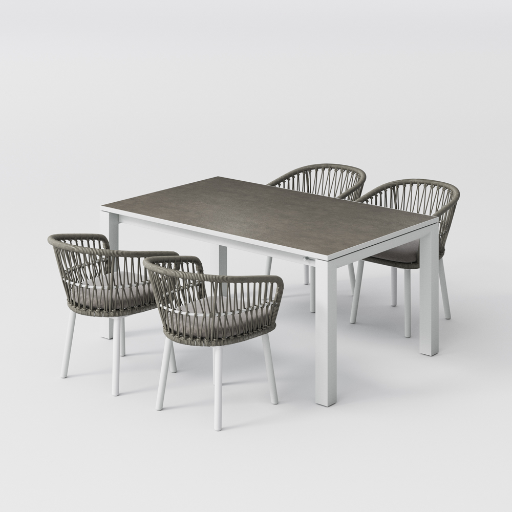 Outdoor Dining Set for Outdoor Metal Dining Furniture Set with Extendable Outdoor Dining Table and Dining chairs