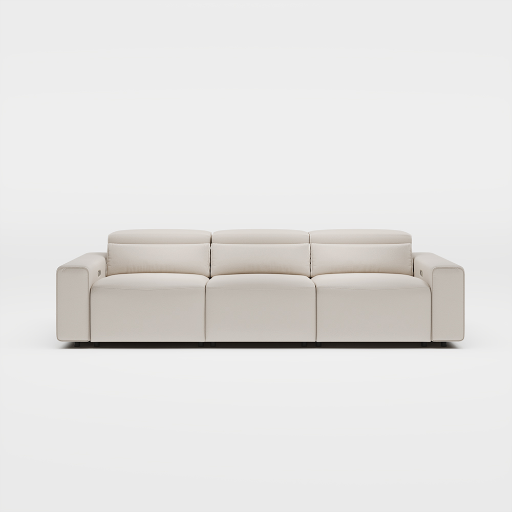 Minimalist Power Recliner Sofa, Electric Loveseat with Oversized Deep Seats