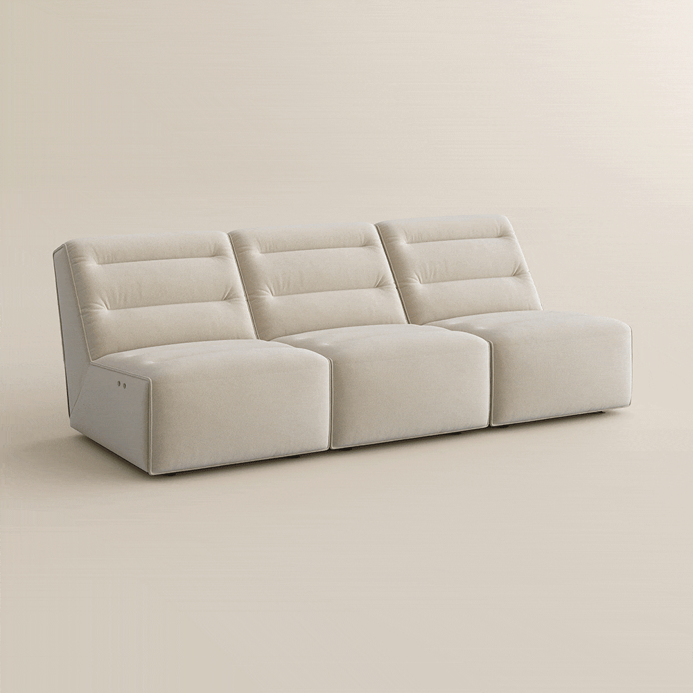 Living Room Khaki Pet-Friendly Fabric Power Reclining Sofas