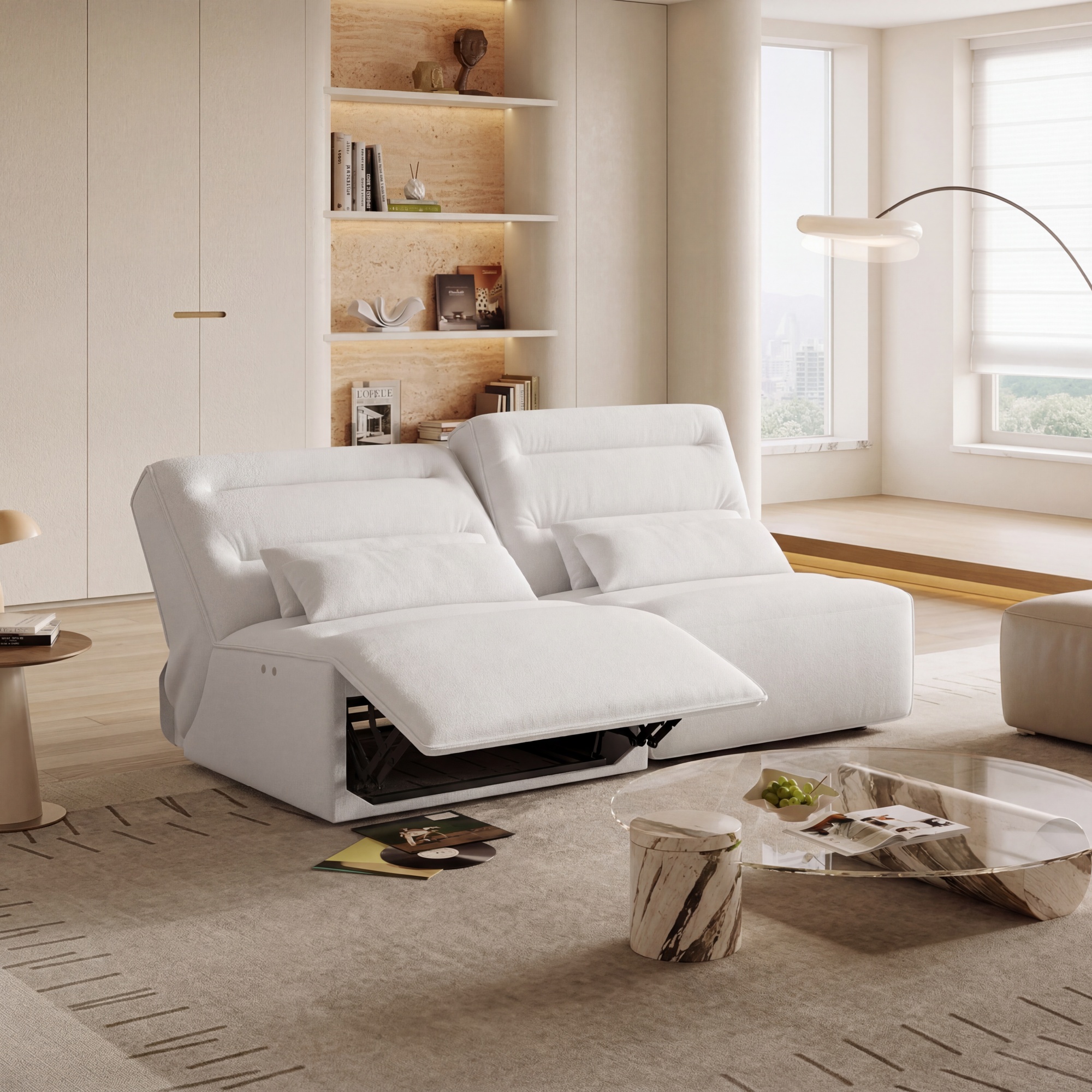 67" Modern Power Reclining Loveseat for Apartment, Small Space Zero-Wall Recline...