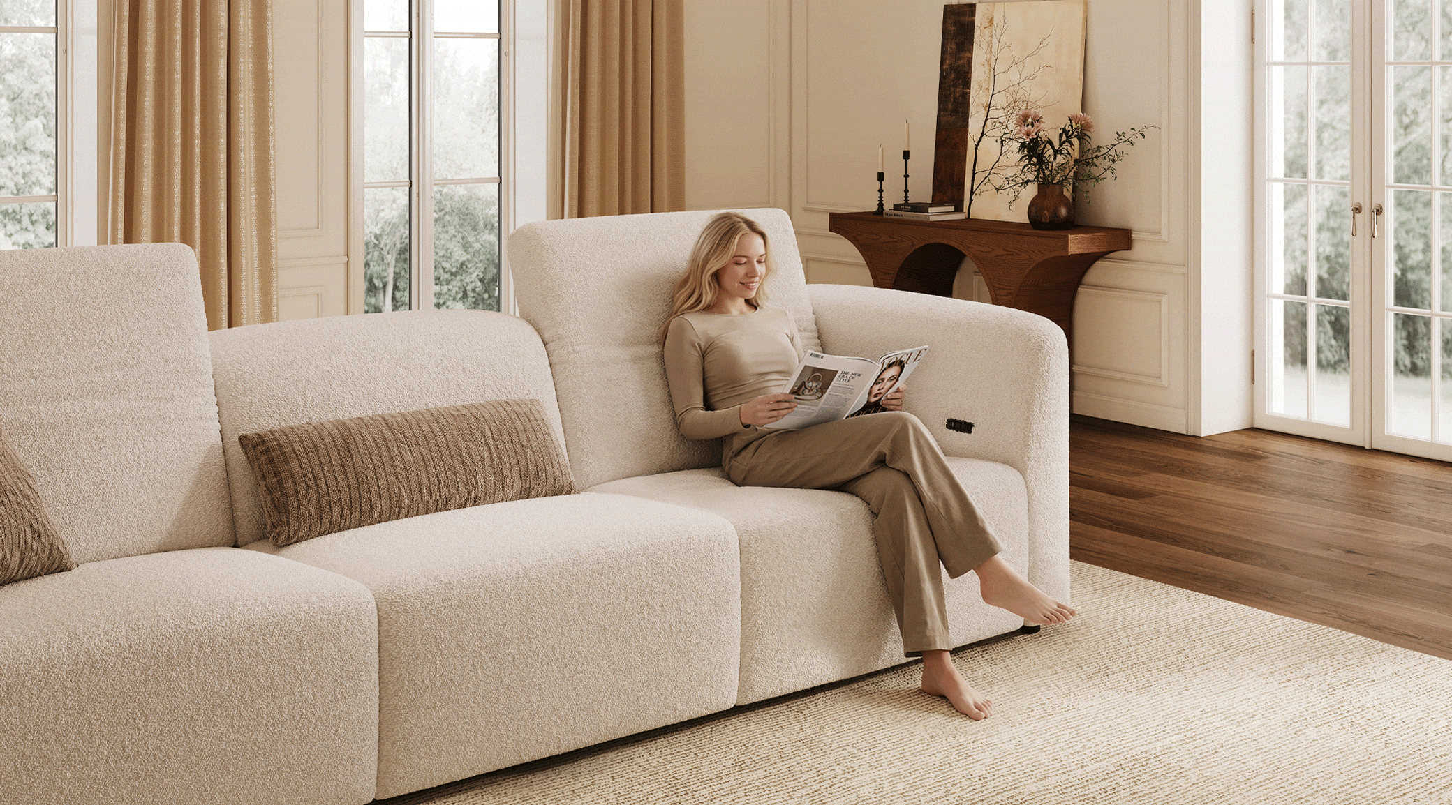 90°–145° Dual Power Recliner