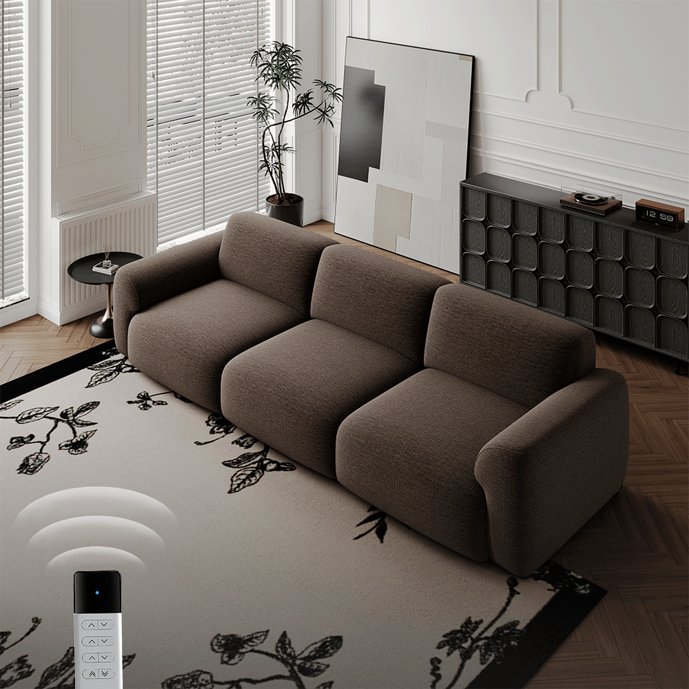 Extra Wide Dark Gray Chenille Fabric Power Reclining Sofas