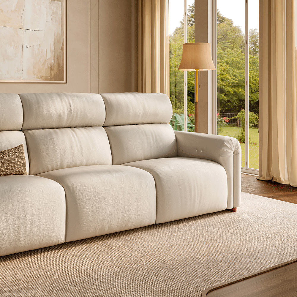 Electric Reclining Sofa with Full Lie-Flat Comfort Seating