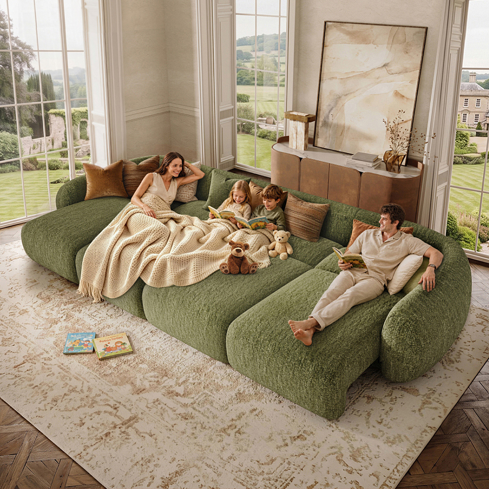 Mila Near-King-Size Lay Flat Power Recliner Sofa Bed With Remote Control