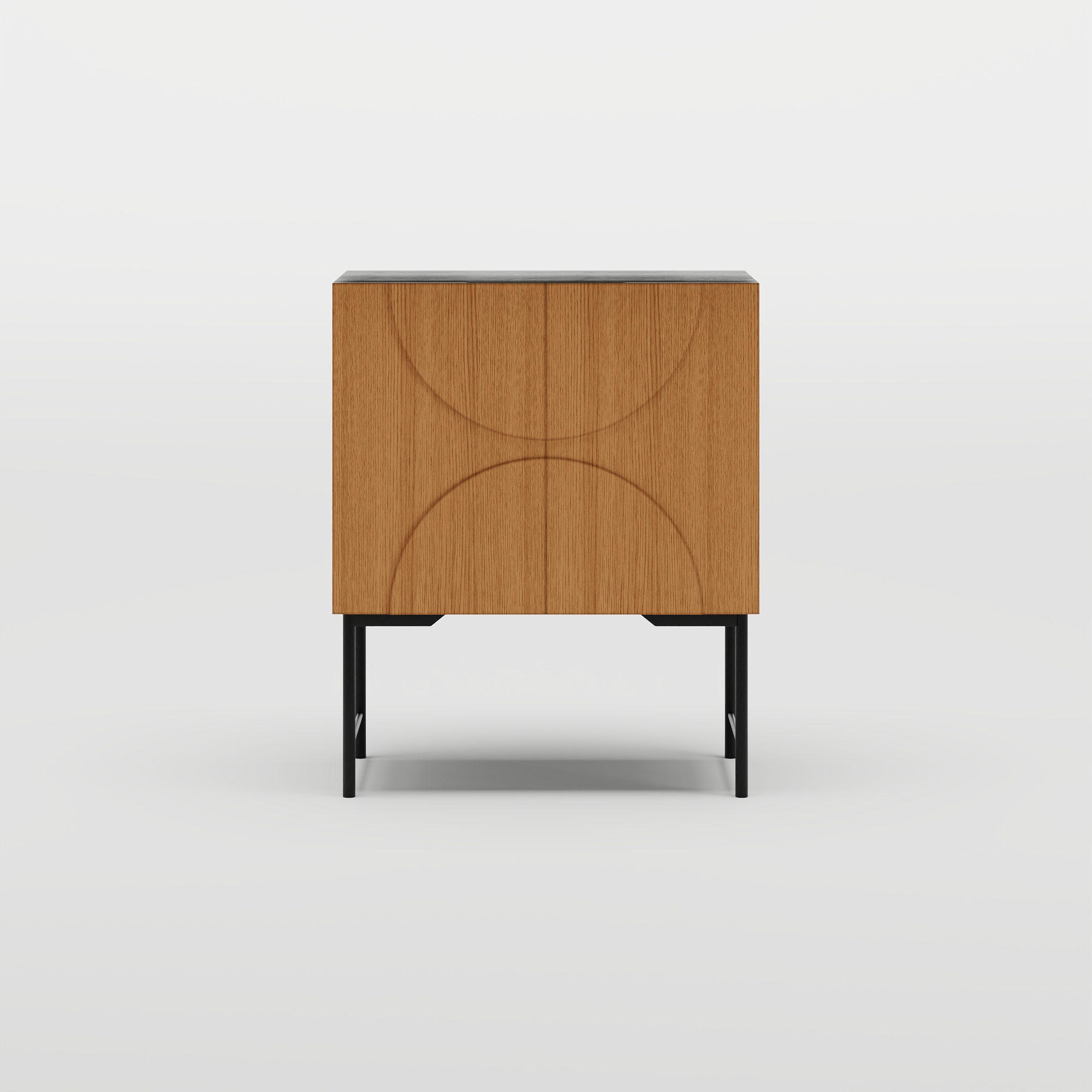 31'' Mid-Century Modern Credenza Narrow Sideboard Buffet Cabinet, Storage Sideboard with 4 Cabinets for Kitchen Storage & Bookshelf, Wood Color Buffet Hutch for Dining Room