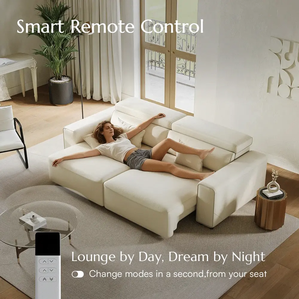 Beige Beige Eco-friendly Microfiber Leather Smart Furniture