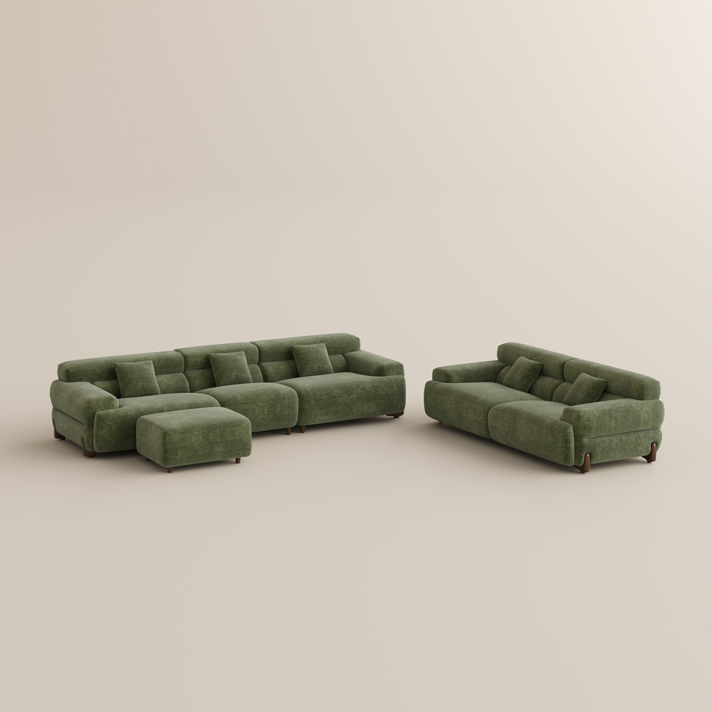 2-3 Seater Modern Chenille Sofa with High Back Couch, Deep Seating & Wide Armrests – Water-Resistant & Family-Friendly Comfort