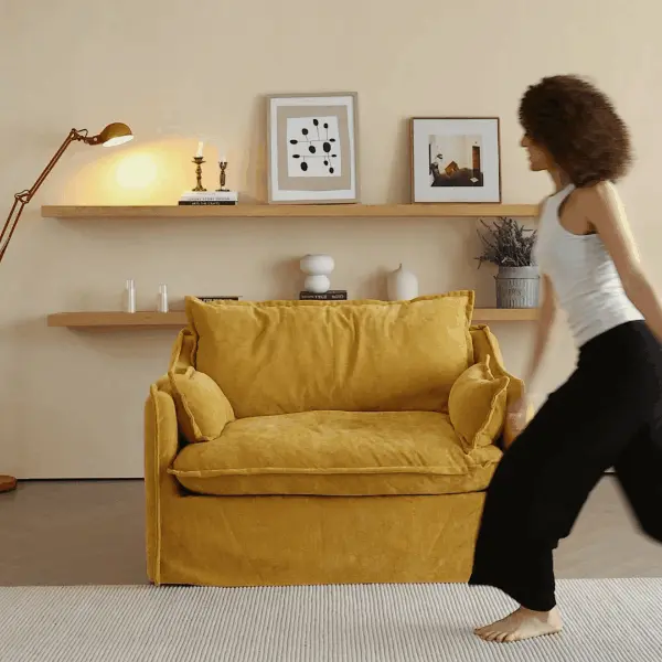 Comfortable Yellow Cotton and Linen Sofas & Loveseats