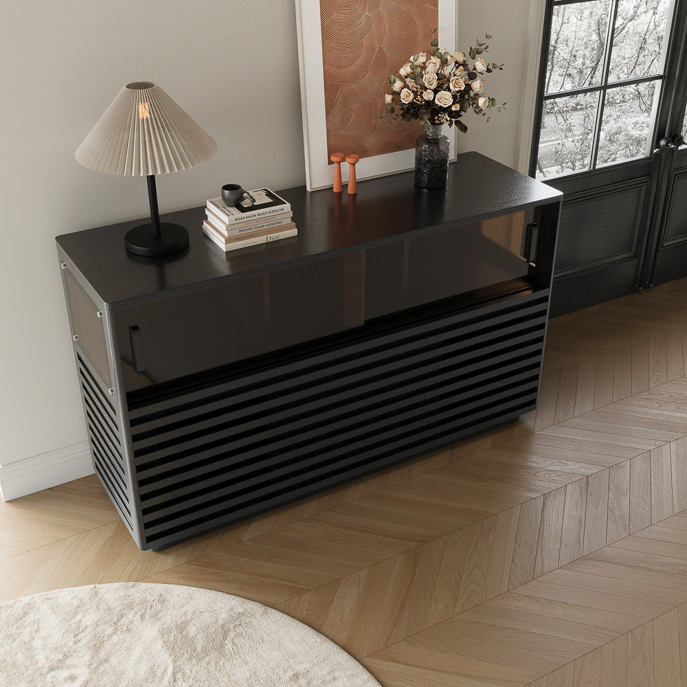 Drawer Storage Black Engineered Wood Storage Cabinets