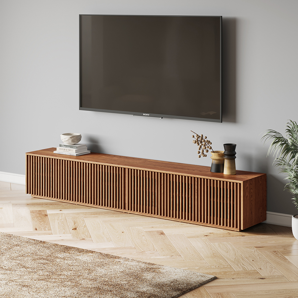 Lowline Natural Wood TV Console for Craftsman Home