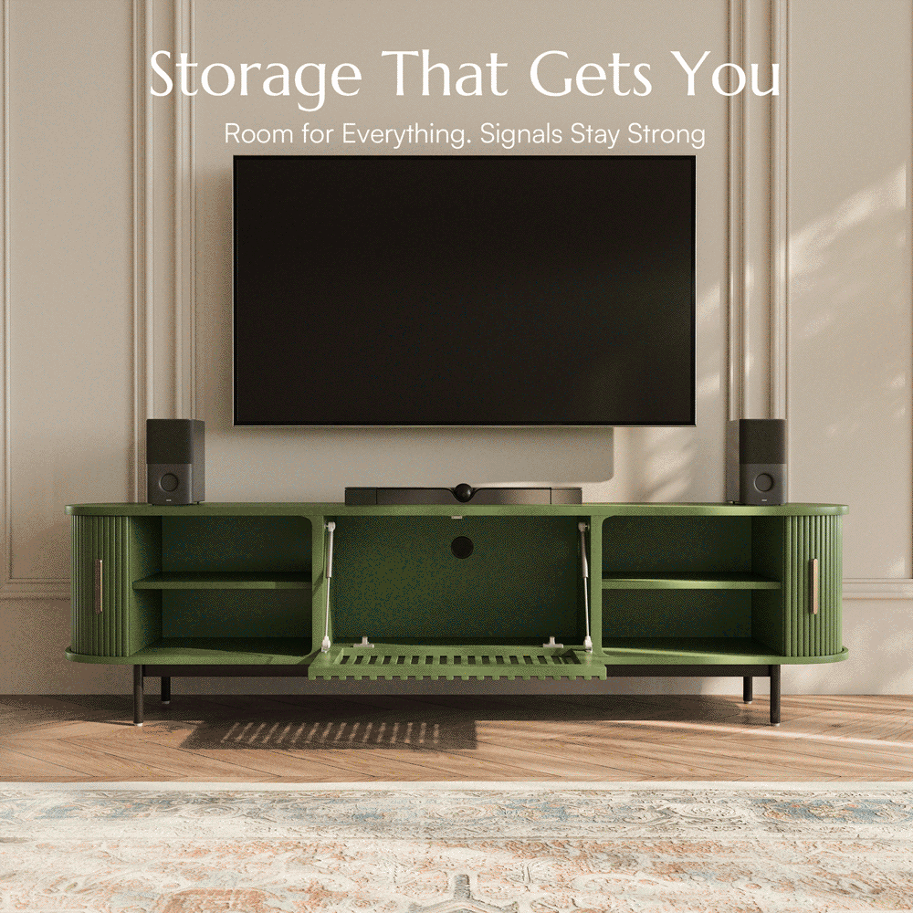 Mid Century Modern Green Plywood TV Stands