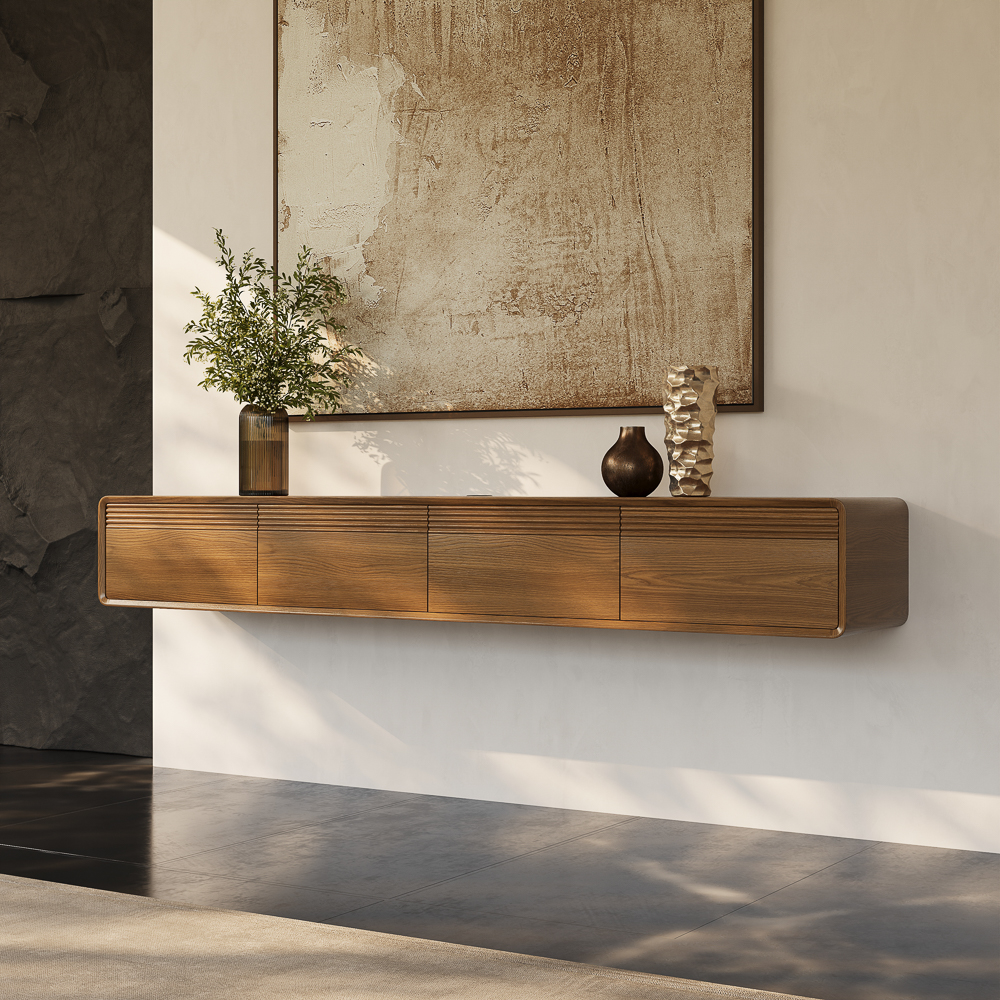 78.74"Mid-Century Modern Floating TV Stand,Minimalist Wall-Mounted Entertainment...