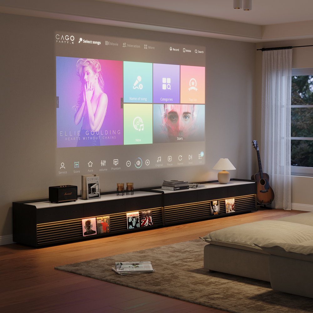 157" Extra Long TV Console for Home Theater, Mid-Century Modern TV Stand with St...