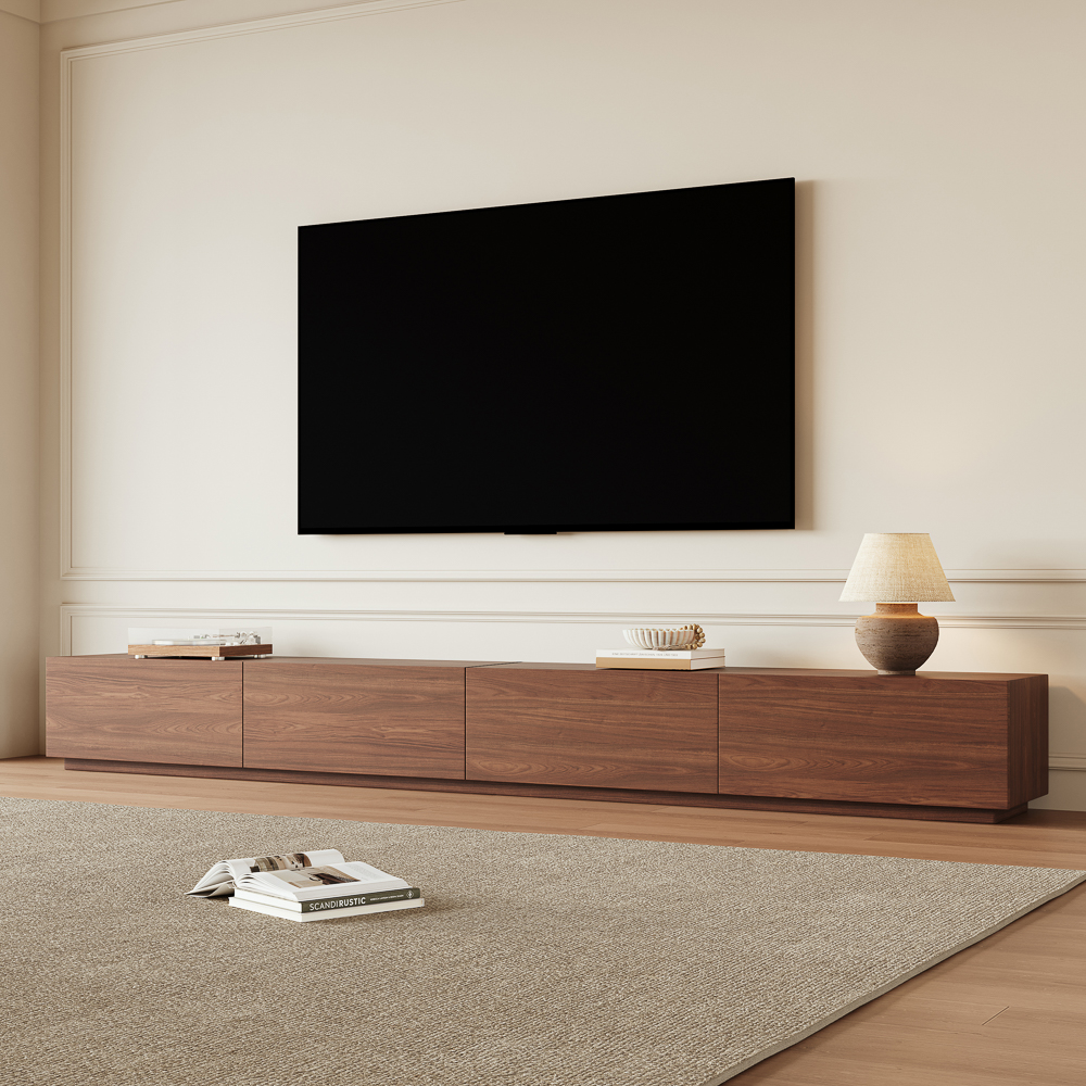 Minimalist Wood TV Stand with Drawers