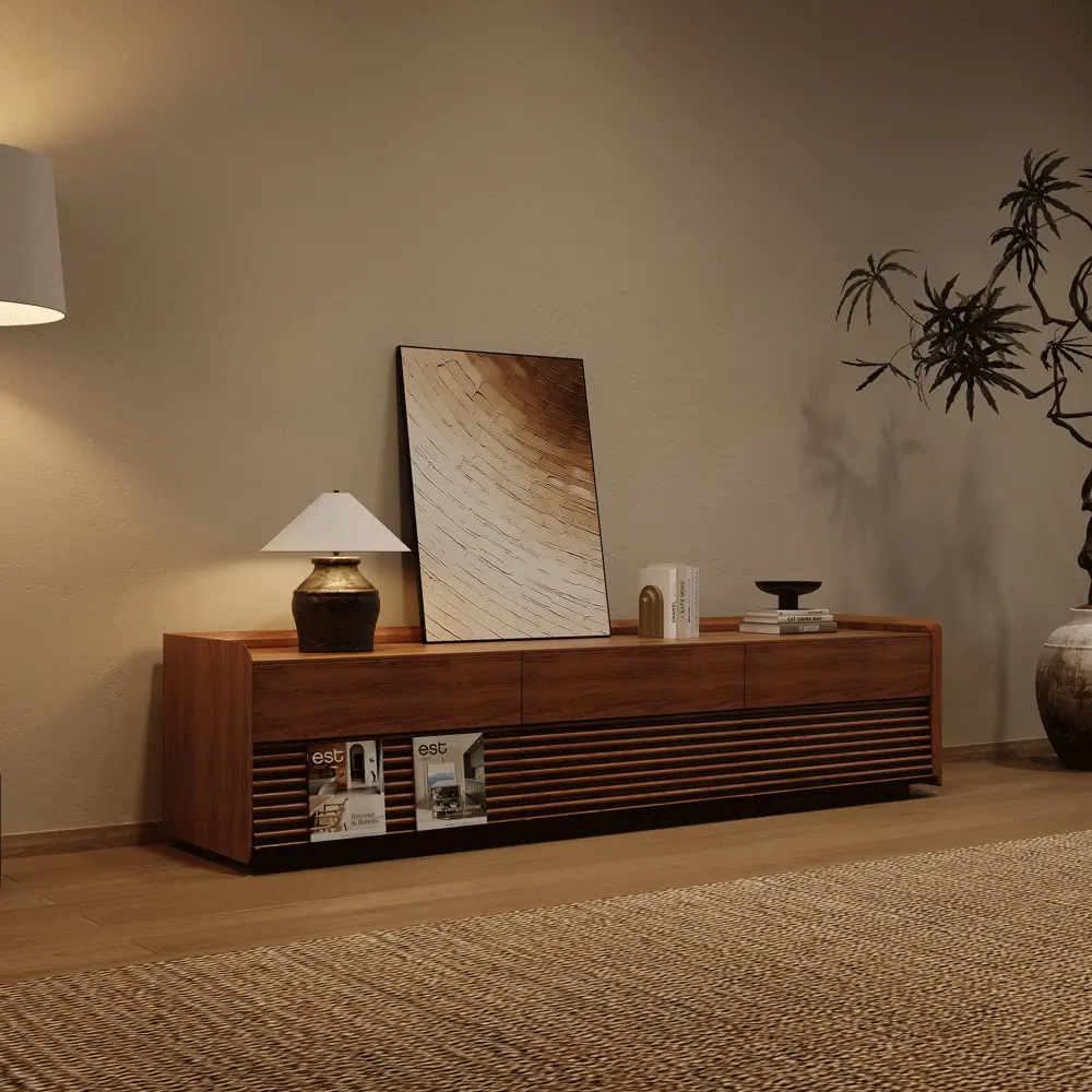 Mid Century Modern Walnut Plywood TV Stands