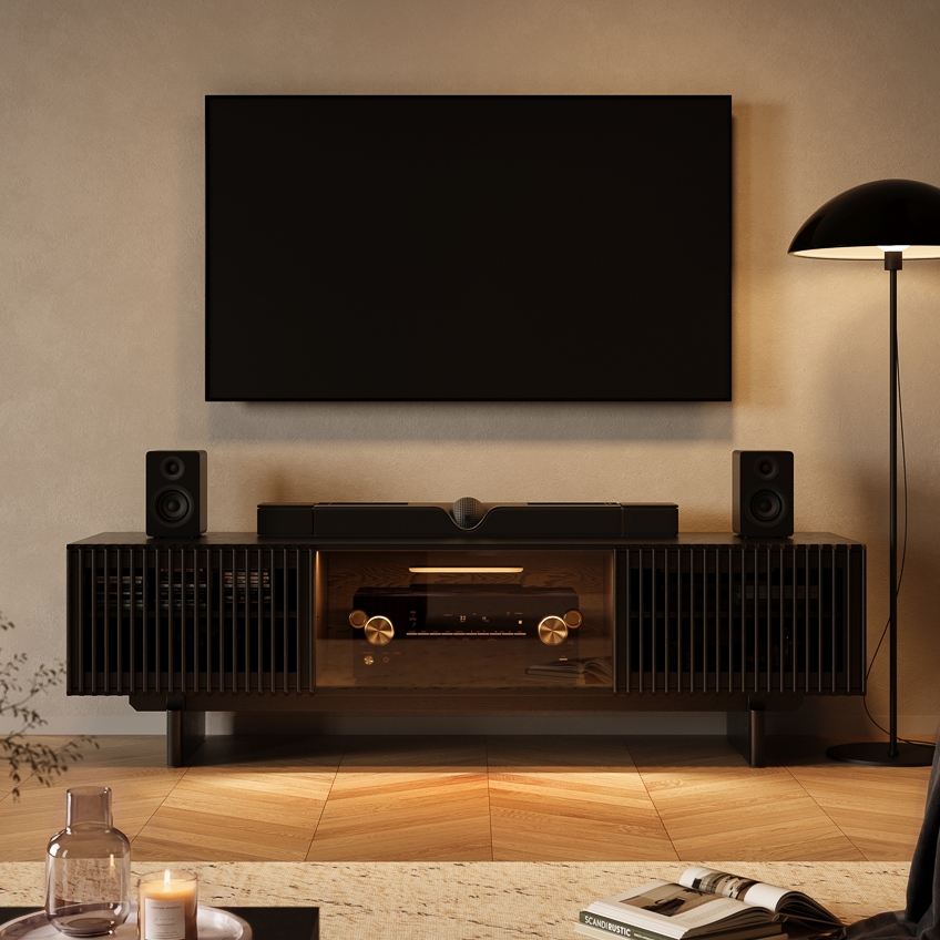 79'' Mid-Century Modern TV Stand with storage
