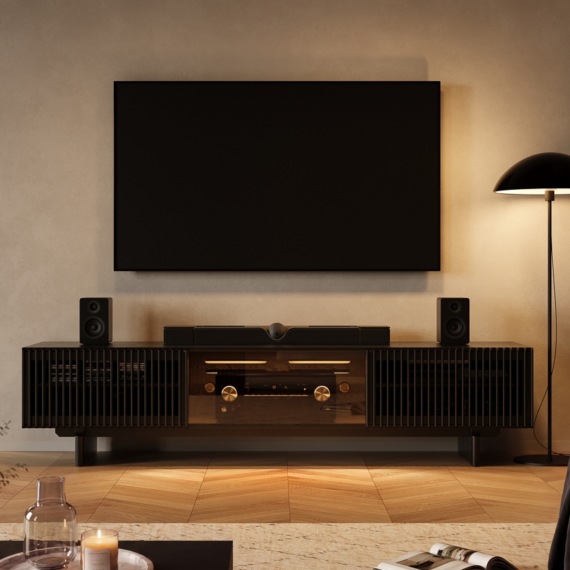95'' Mid-Century Modern TV Stand with storage