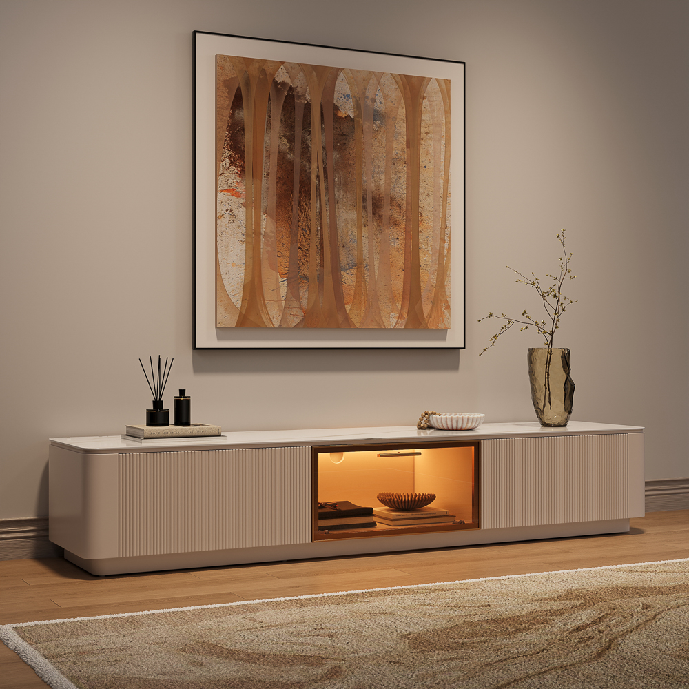 78.74" Modern Minimalist on the Ground TV Stand