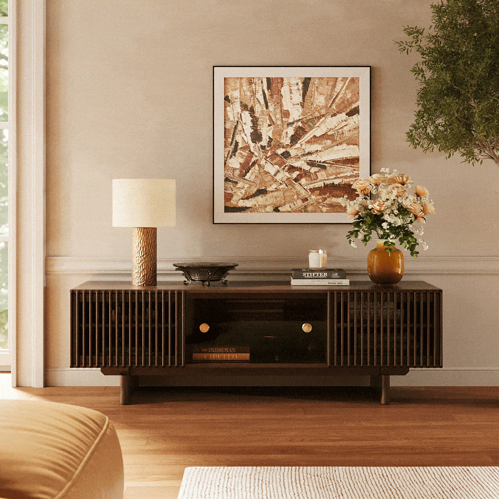 Perfect for 70 Inch TV Brown Plywood TV Stands