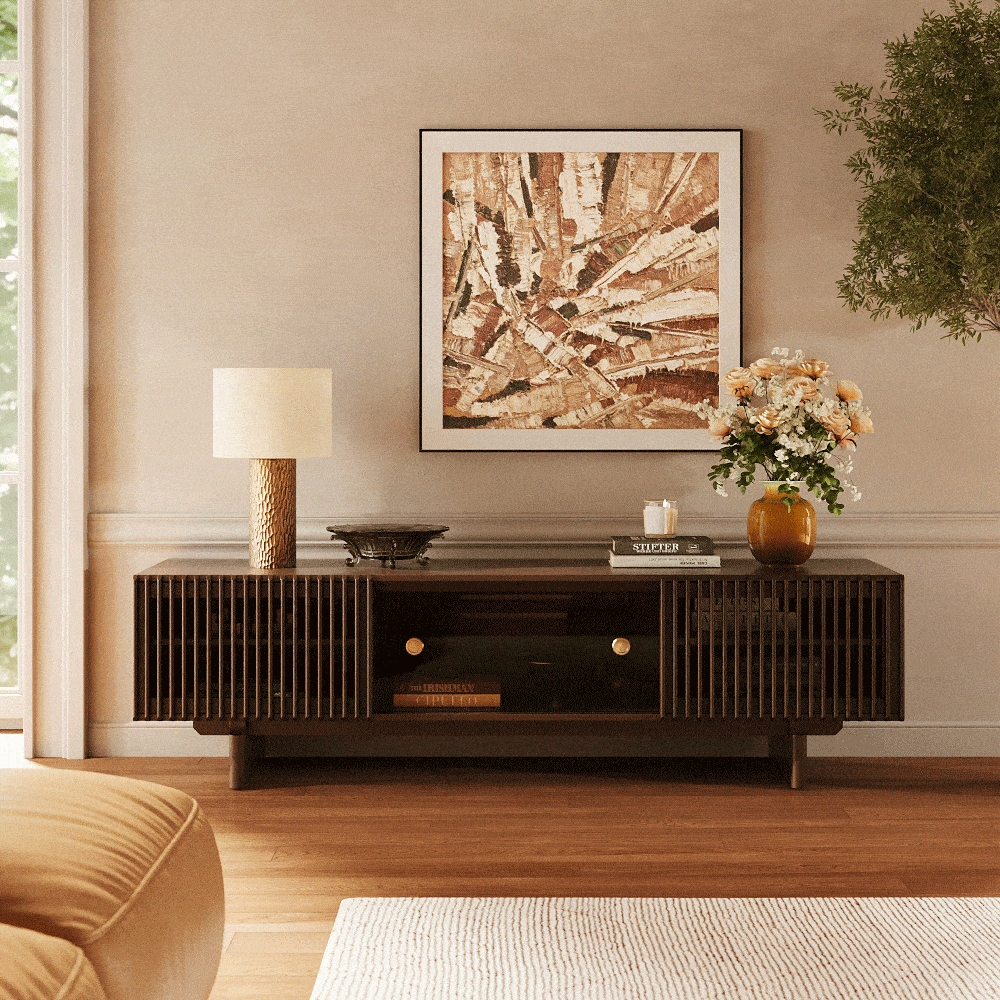 Scandinavian Brown Plywood TV Stands