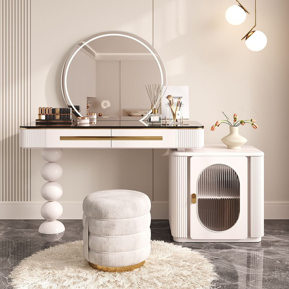 Chic Vanity Table with Ballshaped Leg