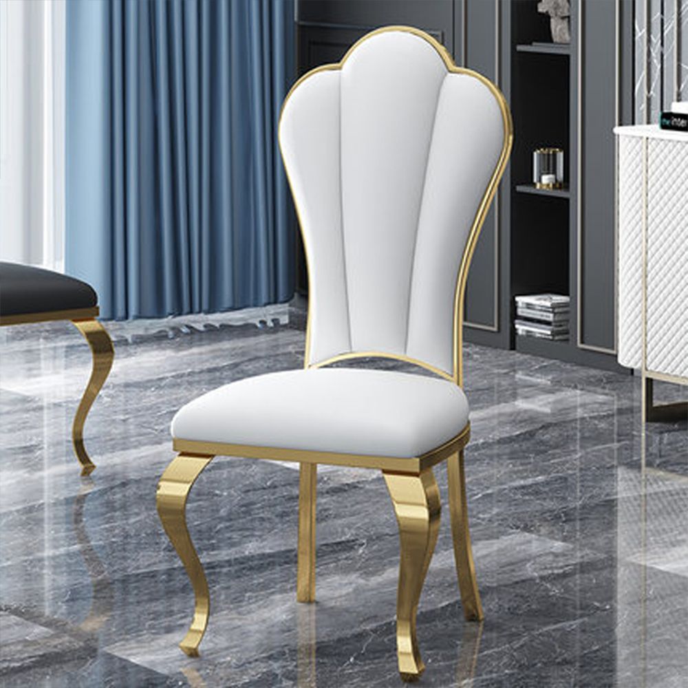 Modern Luxury High Back Dining Chairs, French Country Leather Side Chairs, Fully Assembled