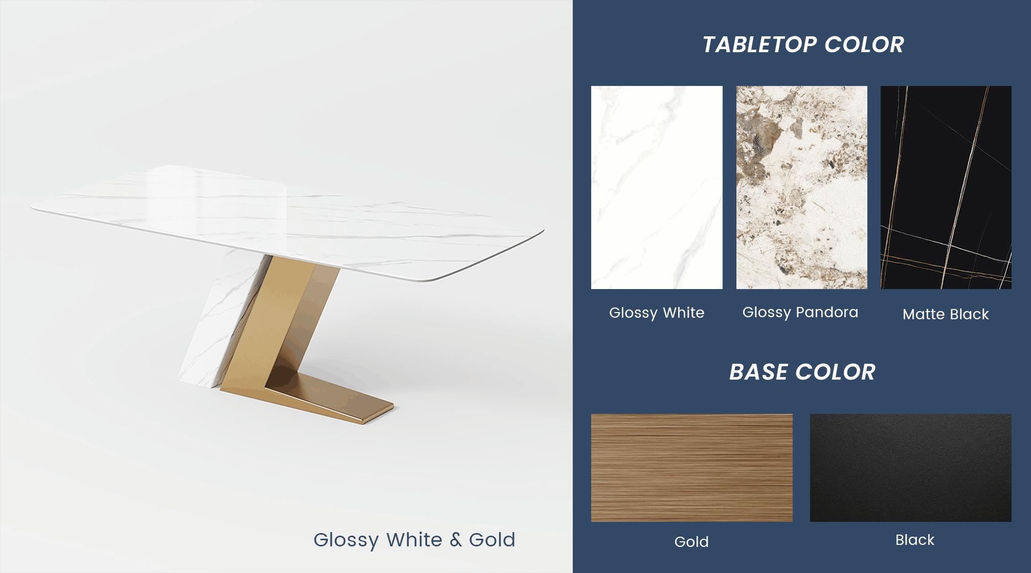 Luxury White Dining Table with Sintered Stone & Steel Base | Free ...